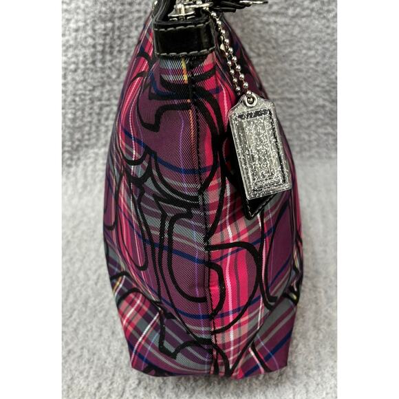 Coach Pink Purple Tartan Poppy Plaid Tote Purse F15229 #67008 - Picture 5 of 14